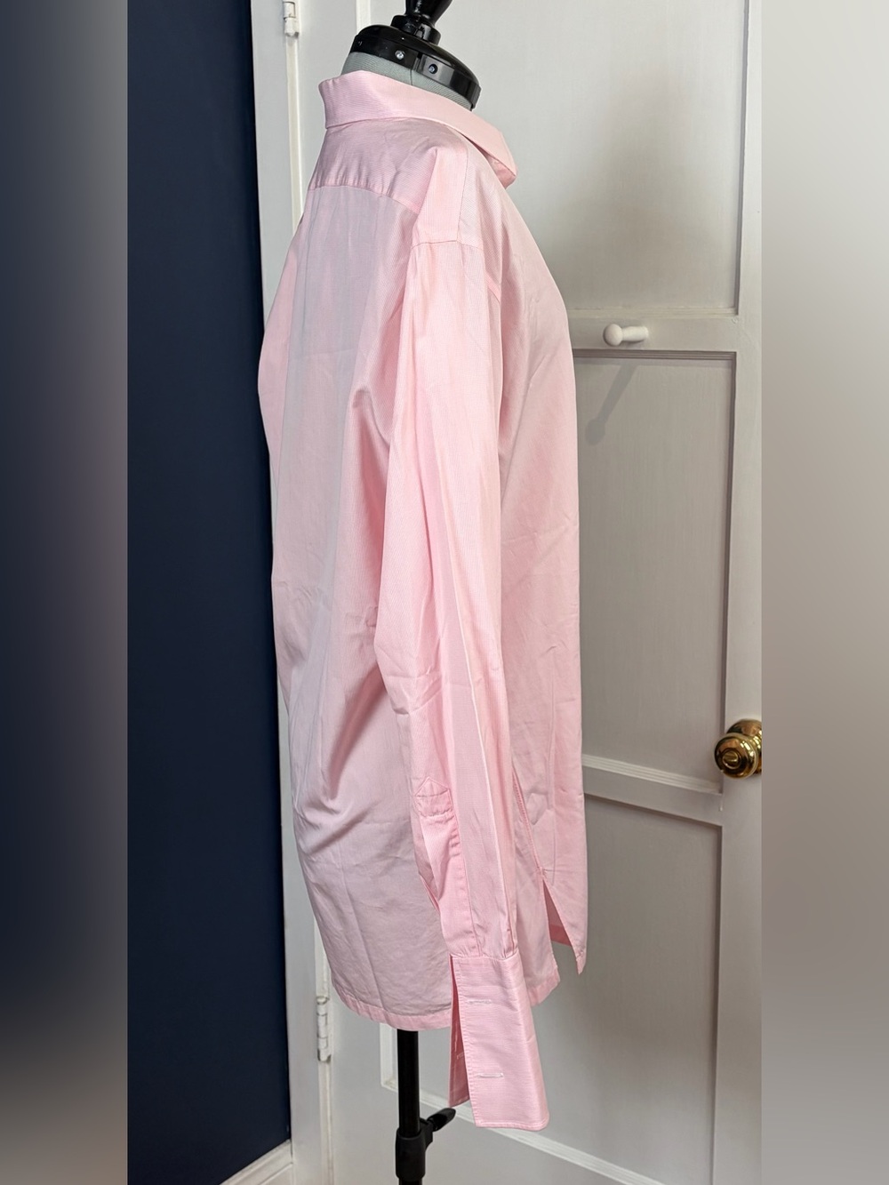 Charvet Dress Shirt, French Cuffs , Split Hem, Light Pink Check, MenM(39)15.5 - Picture 6 of 15